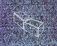 Proposal of a one-minute video, to be included in a TV schedule. The image of a box changing every second, one second it is open, the next it is closed. A <em>mise en abyme</em> of the box and TV set, the snow adds to the critical observation of the content.